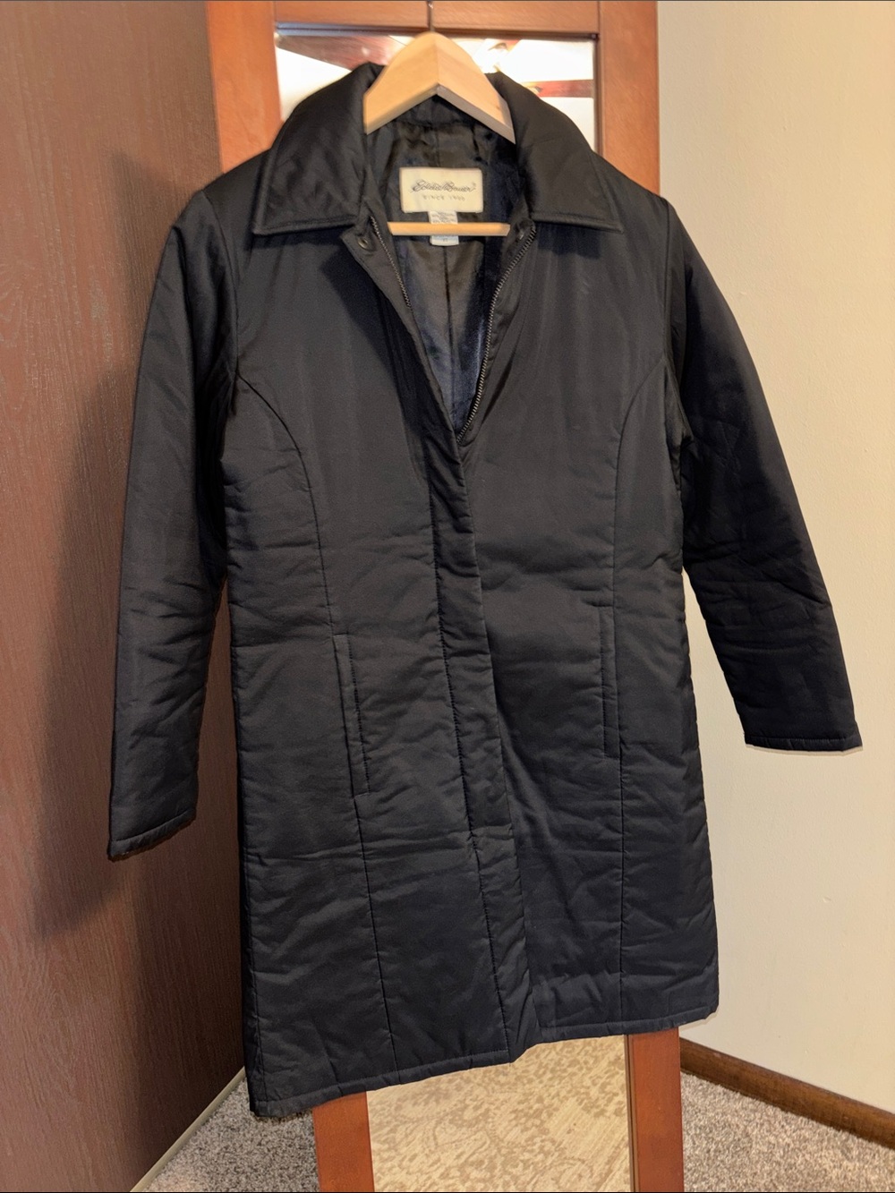 Eddie Bauer Black Knee Length Women’s Winter Coat Size XS